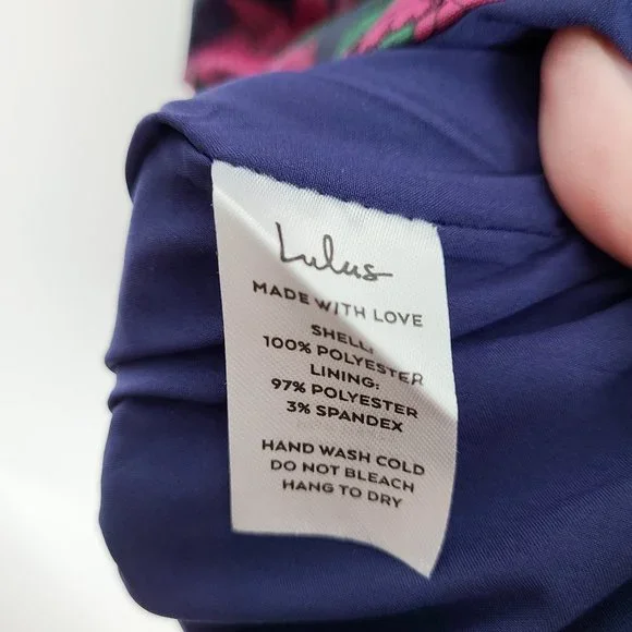 LULUS Absolutely Exquisite Navy Blue Floral Jacquard Mini Dress Size Large - Picture 8 of 10